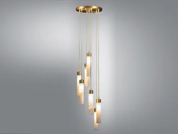 TUBE 2000/S7 - LED alabaster pendant lamp by Possoni Illuminazione - view 2